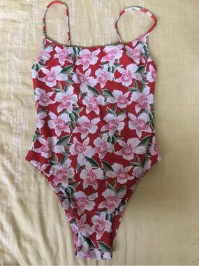 Benoa Swim Red Floral One-Piece Swimsuit